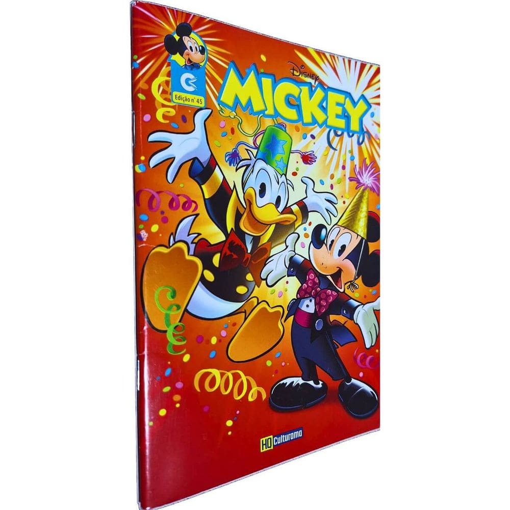 Quadrinhos HQ Gibi Graphic Novel Formatinho 13,50x19 cm Lombada com Grampos Mickey Edição nº 45 Editora Culturama