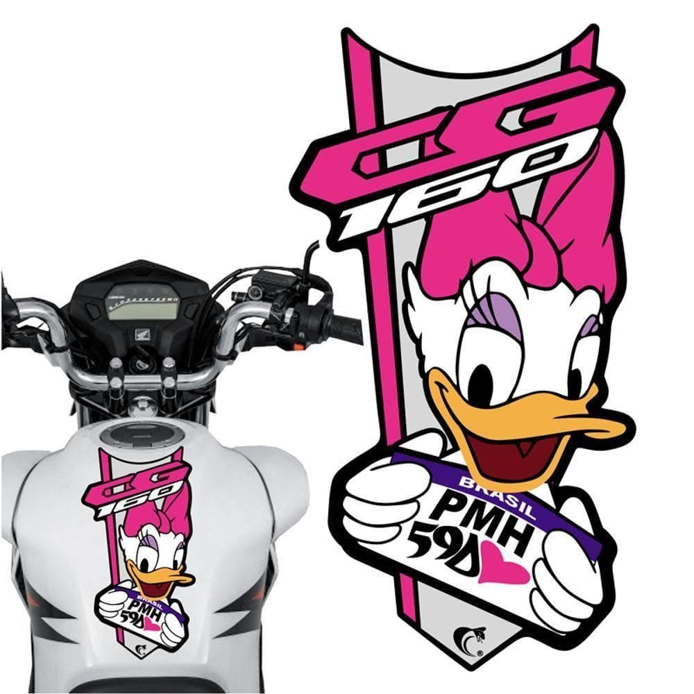 Adesivo Faixa Gravata Sem Resina Moto Cg 150/160 Margarida Rosa Cor Cg 160