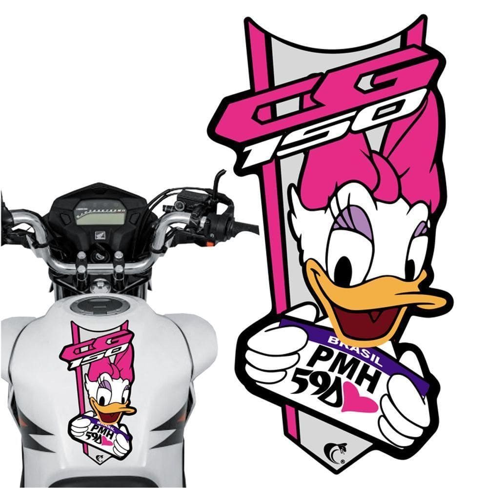 Adesivo Faixa Gravata Sem Resina Moto Cg 150/160 Margarida Rosa Cor Cg 150