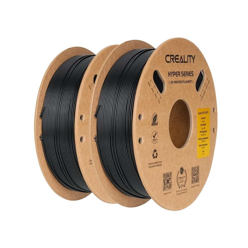 Kit 2Kg Filamentos Hyper PLA Creality p/ Impressora 3D Preto e Preto - 3301010390
