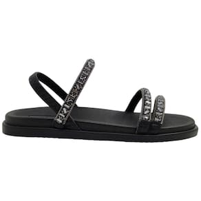 Sandália Papete Feminina Casual Dia a Dia com Pedrarias Conforto Moleca 5502.106