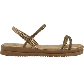 Sandália Feminina Casual Dia a Dia Flatform Tiras com Strass Mississipi Mi715