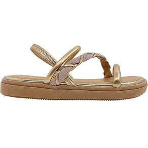 Sandália Feminina Papete FlatForm Casual Dia a Dia com Brilho Tiras Trançadas Conforto Mississipi Ma962