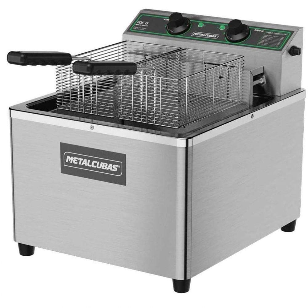 Fritador Elétrico De Mesa 15 Litros óleo Foe 15 M 220v 8000w - Metalcubas