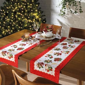 Caminho de Mesa Natalino Athenas Estampado 35cm x 1,00m - Dohler