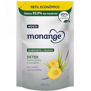 Sabonete Líquido Monange Detox Capim Limão e Gengibre Refil 400ml