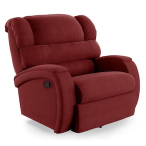 Poltrona do Papai Reclinável Napoli Glider Giratória Veludo Vermelho FH1 - D`Rossi