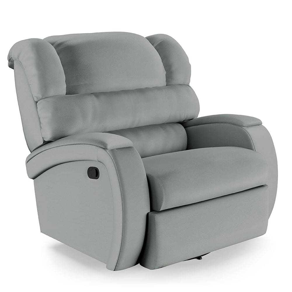 Poltrona do Papai Reclinável Napoli Glider Giratória PU Cinza FH1 - D`Rossi