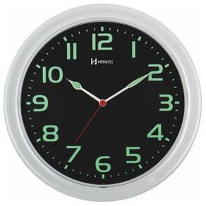 Relogio de Parede Herweg Fluorescente Branco 660016 28cm