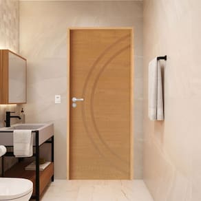 Porta Lisa Padrão Imbuia Concept 11 Batente Ecológico 11 Fechadura Stilo Wc 72 X 2,10 D Natural