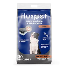 Tapete Higiênico Super Premium Huspet 80X60Cm 30 Unidades