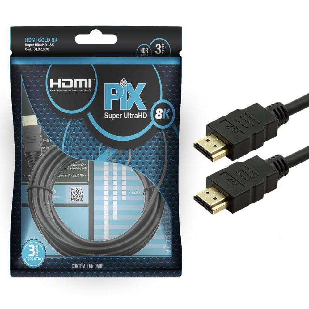 Cabo Hdmi Gold 2.1 - 8K Hdr 3M