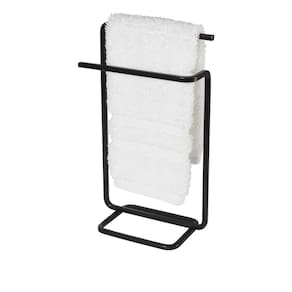 Porta Toalha Bancada Rosto Mãos Preto Fosco 33x20x11cm