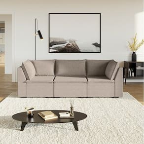 Sofá Modular 2 Módulos Canto 1 Módulo Central Zen Cabecasa Madeiramadeira Marrom