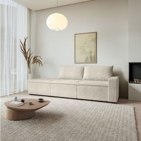 Sofá Modular 1 Módulo Direito 1 Módulo Central 1 Puff Zen Cabecasa Madeiramadeira Off White