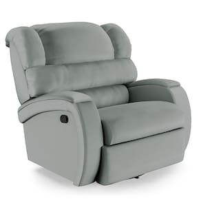 Poltrona do Papai Reclinável Napoli Glider Giratória Massagem PU Cinza FH1 - D`Rossi