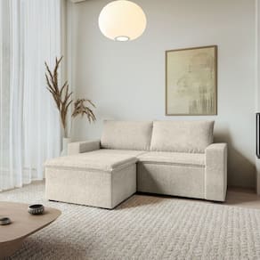 Sofá Modular 1 Módulo Direito 1 Módulo Esquerdo 1 Puff Zen Cabecasa Madeiramadeira Off White