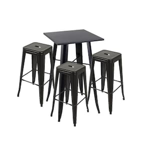 Mesa alta bistrô de bar + 3 banquetas altas Iron Tolix