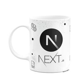 Caneca Geek Dev Programador - Next JS - 325ml branca
