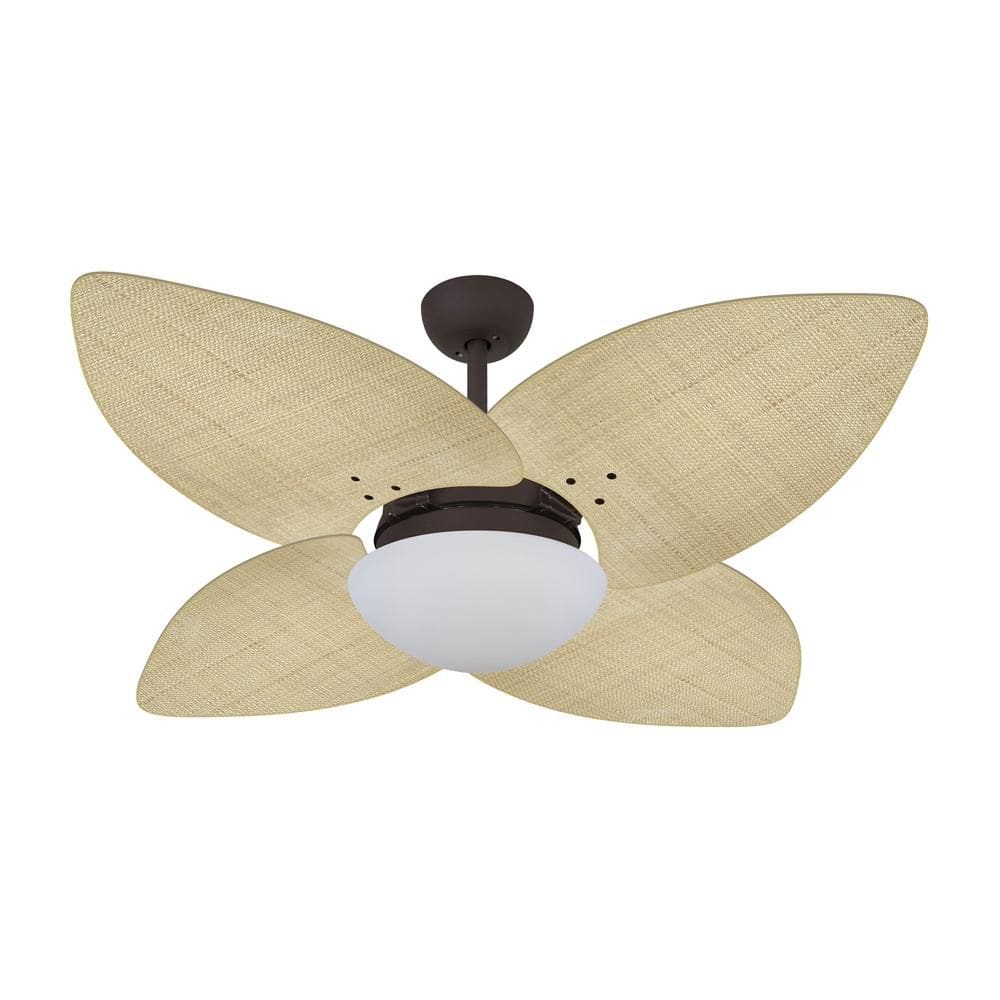 Ventilador de Teto Dormamu Marrom Texturizado 4 Pás Palmae Natural 127V