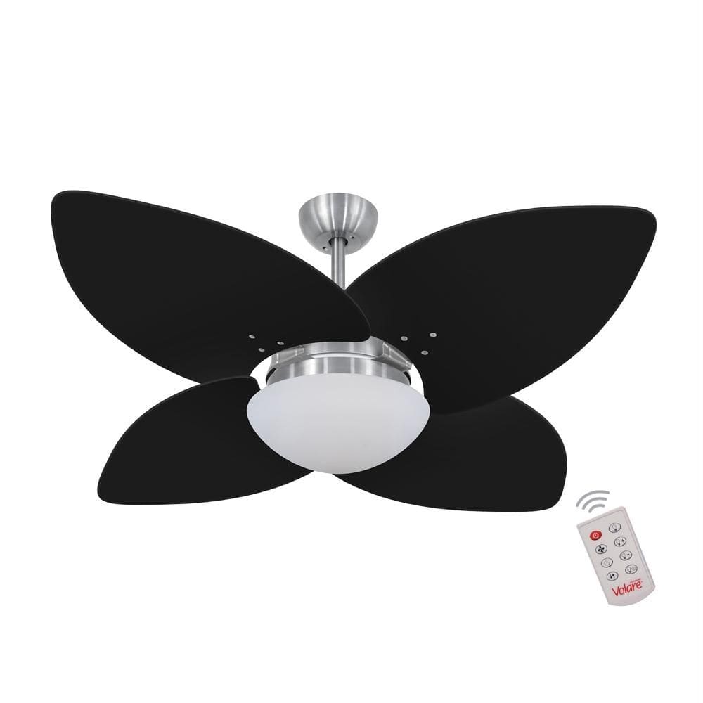 Ventilador de Teto Dormamu Escovado 4 Pás Preto 127V com Controle