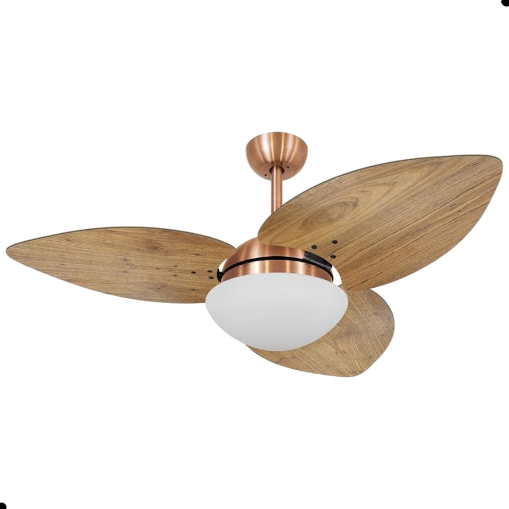 Ventilador de Teto Dormamu Cobre 3 Pás Rádica Freijó 127V com Controle