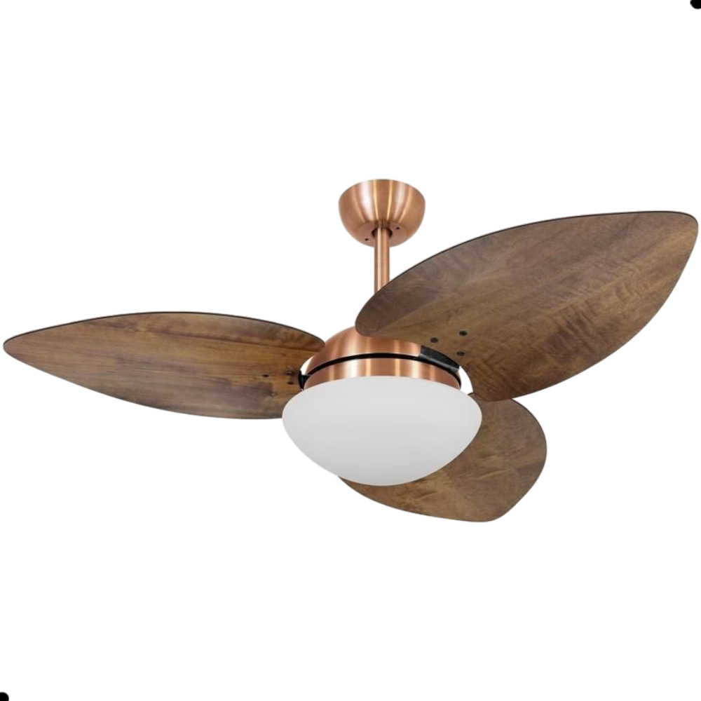 Ventilador de Teto Dormamu Cobre 3 Pás Rádica Imbuia 127V com Controle