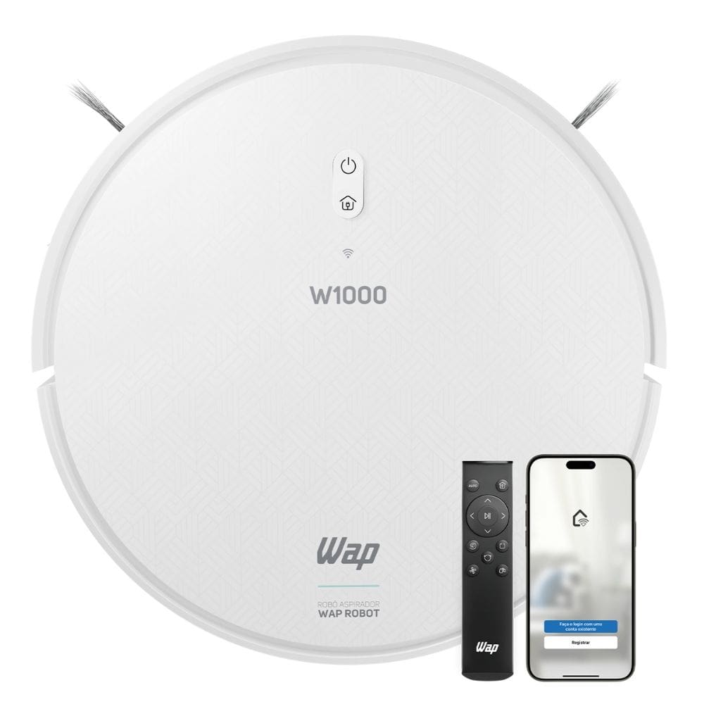 imagem-Robo Aspirador Smart Wap Robot W1000 Inteligente Com Mapeamento Passa Pano Com Filtro HEPA Comando Voz Alexa e Google - Bivolt