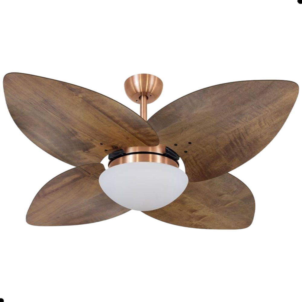 Ventilador de Teto Dormamu Cobre 4 Pás Rádica Imbuia 127V com Controle