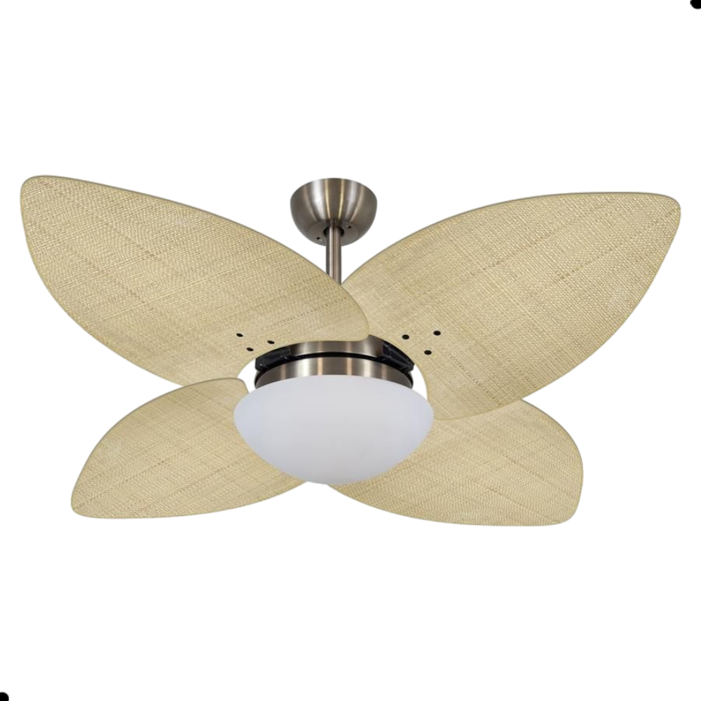 Ventilador de Teto Dormamu Bronze 4 Pás Palmae Natural 127V com Controle
