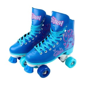 Patins Retrô 4 Rodas Tamanho 35-36 Stitch DI0012 Azul - BBR Toys