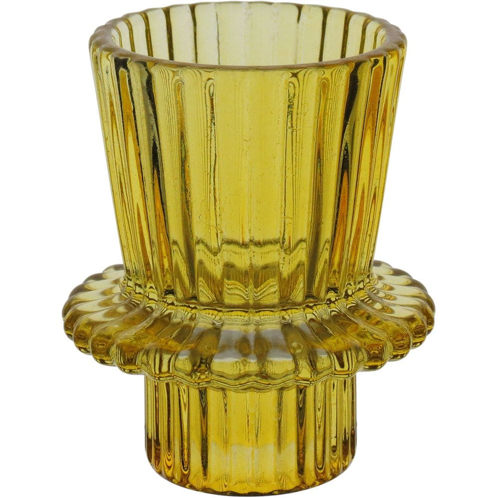 Castiçal Vidro Amarelo