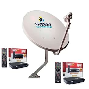 Nova Antena Parabólica 60cm +2 Recepitores Digital Bedinsat Bs9900