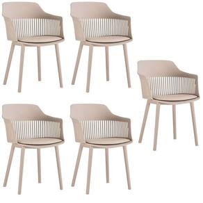 Kit com 5 Cadeiras para Sala de Jantar Marcela Nude