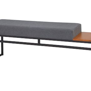 Banco Estofado 2 Lugares Paradise Conforto Elegância Recamier Preto/Castanho/Grafite