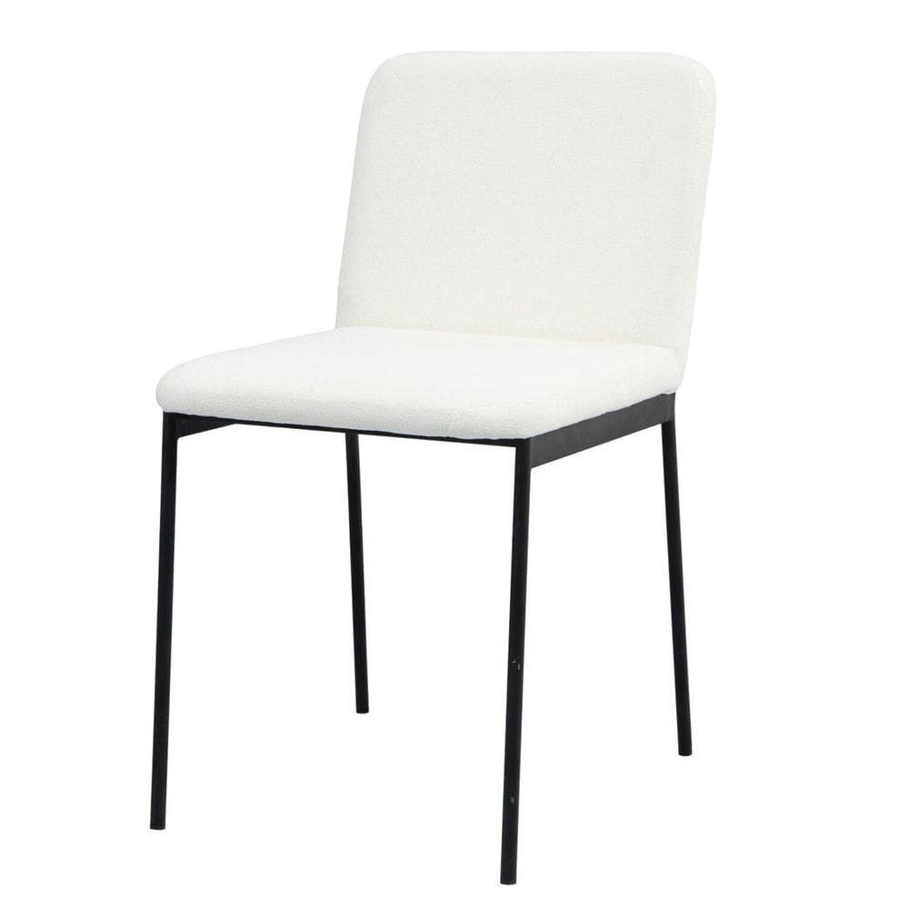Cadeira de Metal para Sala de Jantar Chloe Estofada Preto/Branco