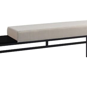 Banco Estofado 2 Lugares Paradise Conforto Elegância Recamier Preto