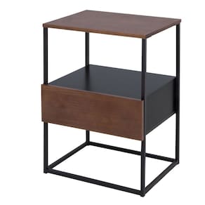 Mesinha Lucy 1 Gaveta Cabeceira Apoio Lateral Cama Sofa Preto/Chocolate