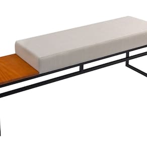Banco Estofado 2 Lugares Paradise Conforto Elegância Recamier Preto/Castanho