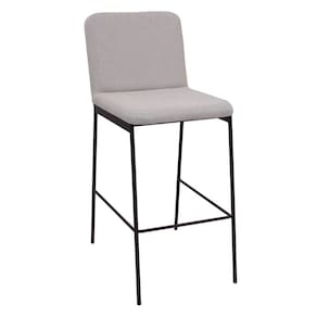 Banqueta Chloe Moderna Metal Preto Estofado Macio Preto/Prata