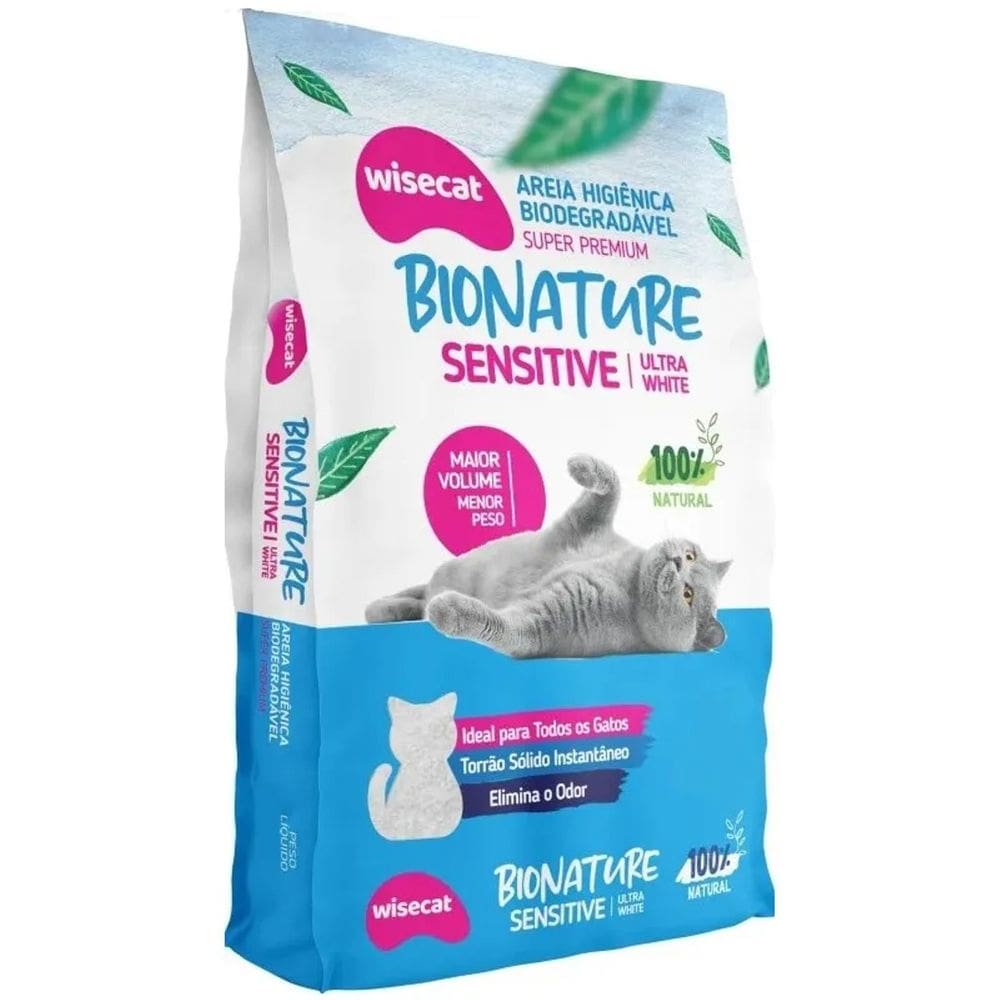 Areia Higiênica Para Gatos Bio Nature Sensitive - 10Kg