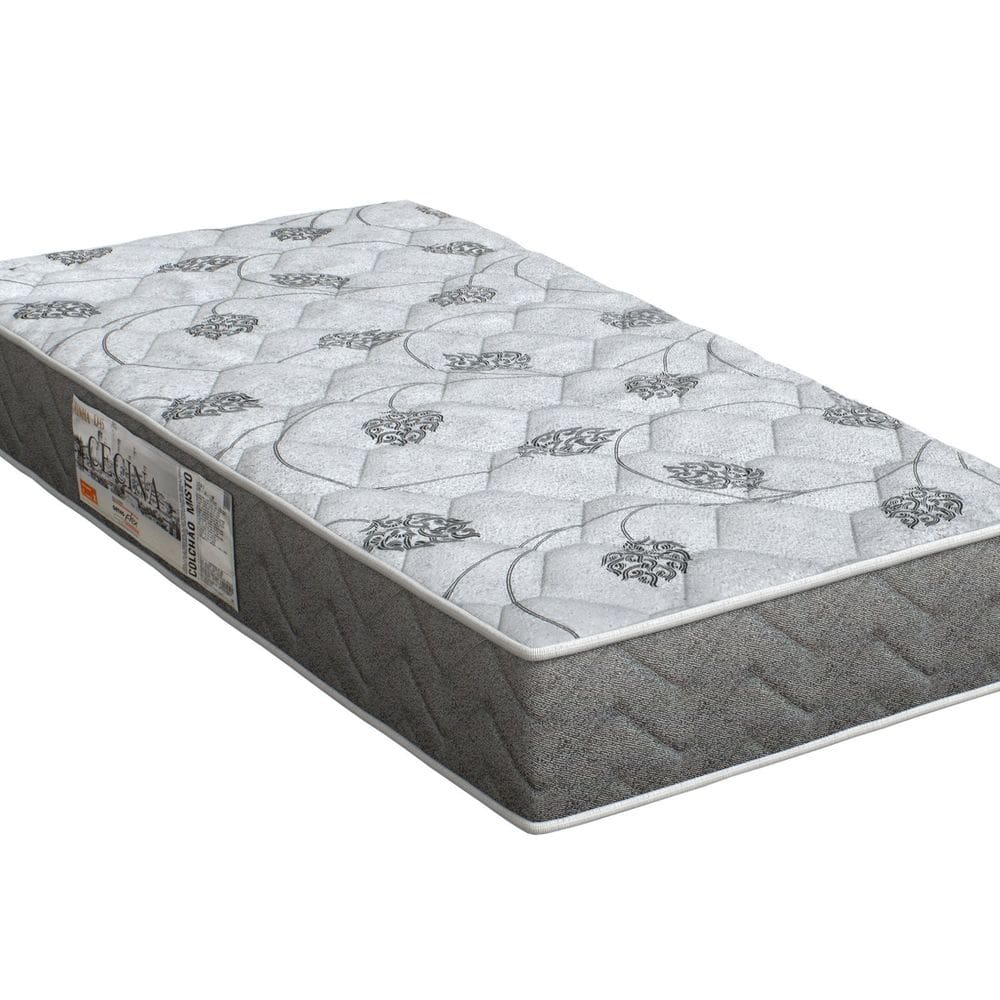Colchão Solteiro Cecina St eps - D45 Misto Espuma 24x88x188cm Cinza/Grafite