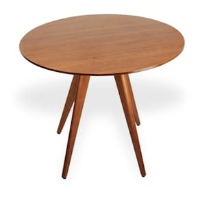 Mesa de Jantar Redonda Base Triedge em Madeira Maciça - 90 Cm Mel