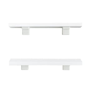 Kit de Prateleiras Elan 300x100x15 com Suporte Organização Decoração Branco
