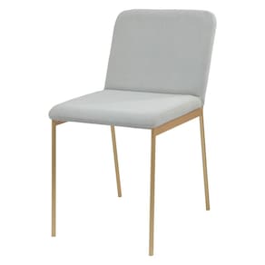 Cadeira de Metal para Sala de Jantar Chloe Estofada Dourado/Prata