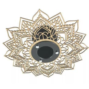 Luminária de Madeira - Plafon Mandala - Preto - MDF04