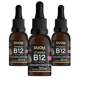 Kit C/3 Vitamina B12 Gotas 30Ml Frutas Vermelhas - Duom