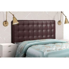 Painel de Cama Box Estofada - Dama Plus Casal - Courano Cacau - Simbal