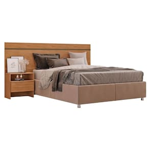 Painel Cama Box Madeirado - Prime 1 Mesa c/ 1 Gaveta Casal Freijo Cumaru - Novo Horizonte