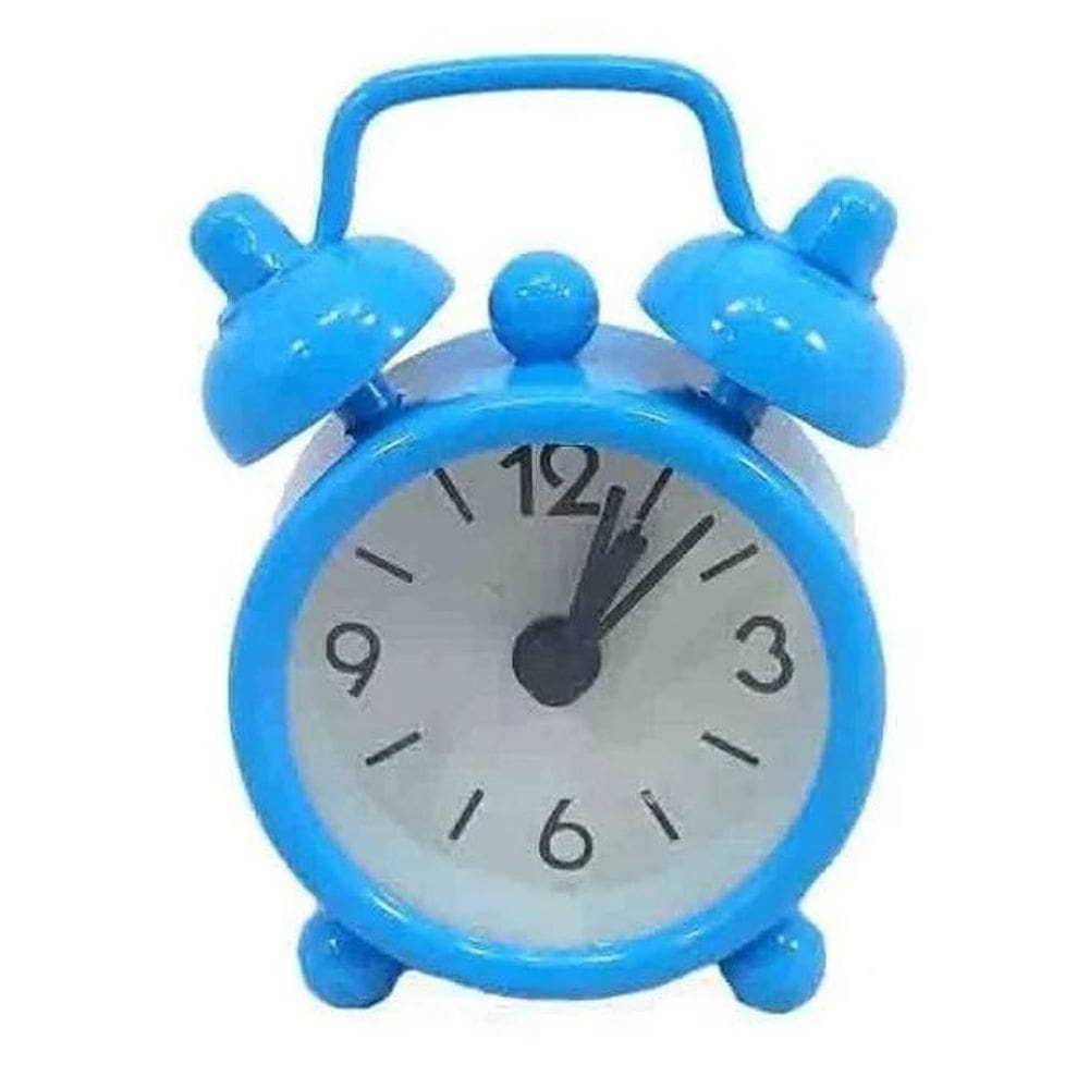 Mini Relógio Despertador M  Azul Com Alarme